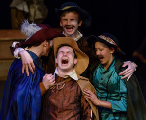 Actors perform a dress rehearsal of The Three Musketeers at West Village Theatre in Calgary on Wednesday, Nov. 23, 2016. The Calgary Young People's Theatre production, written by The Outpatient Collective and based on the 1844 Alexandre Dumas novel, runs until Dec. 3, 2016. (Photo by Rob Galbraith/Little Guy Media)